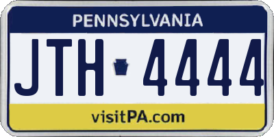 PA license plate JTH4444