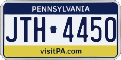 PA license plate JTH4450