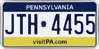 PA license plate JTH4455
