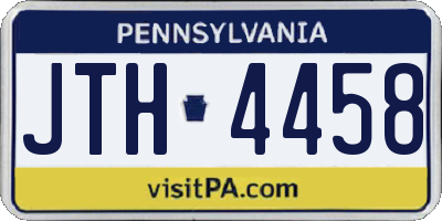PA license plate JTH4458