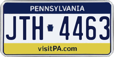 PA license plate JTH4463