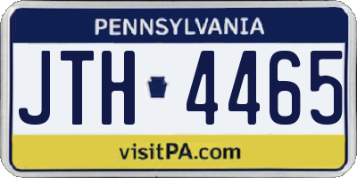 PA license plate JTH4465