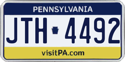 PA license plate JTH4492