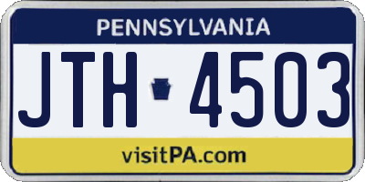 PA license plate JTH4503