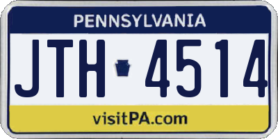 PA license plate JTH4514