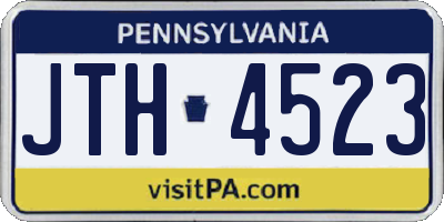 PA license plate JTH4523