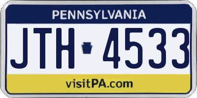 PA license plate JTH4533