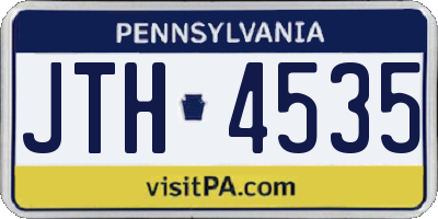 PA license plate JTH4535
