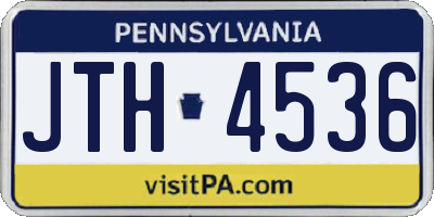 PA license plate JTH4536