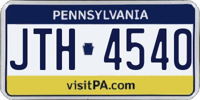 PA license plate JTH4540