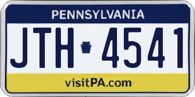 PA license plate JTH4541