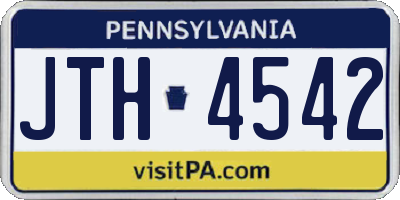 PA license plate JTH4542