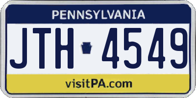PA license plate JTH4549