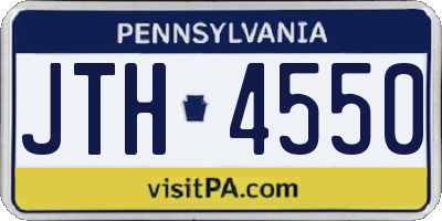 PA license plate JTH4550