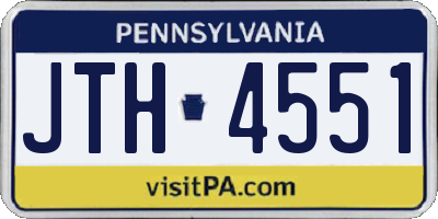 PA license plate JTH4551