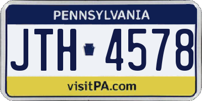 PA license plate JTH4578