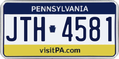 PA license plate JTH4581