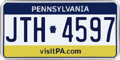 PA license plate JTH4597