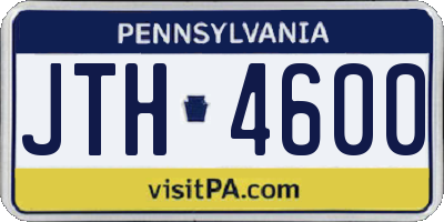 PA license plate JTH4600