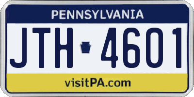PA license plate JTH4601