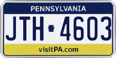 PA license plate JTH4603