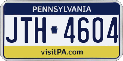PA license plate JTH4604