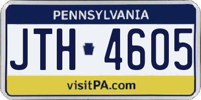 PA license plate JTH4605