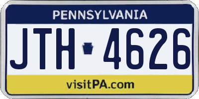 PA license plate JTH4626