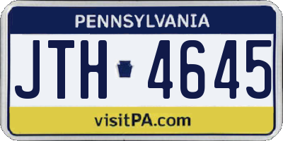 PA license plate JTH4645