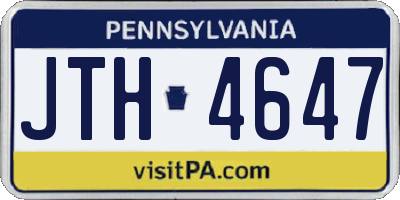 PA license plate JTH4647