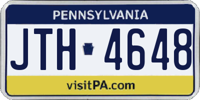 PA license plate JTH4648