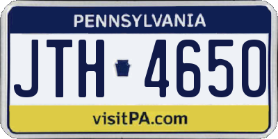 PA license plate JTH4650