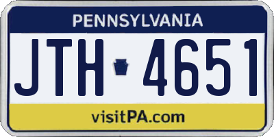 PA license plate JTH4651
