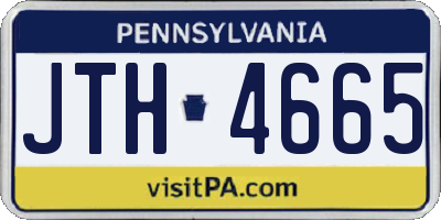 PA license plate JTH4665