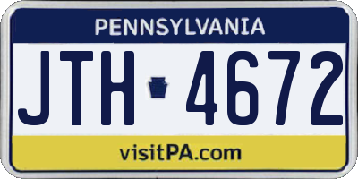 PA license plate JTH4672