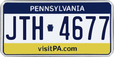 PA license plate JTH4677