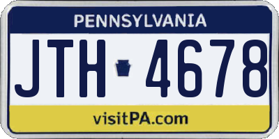 PA license plate JTH4678