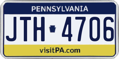 PA license plate JTH4706
