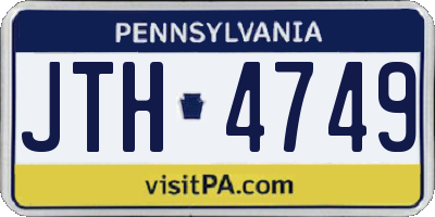 PA license plate JTH4749