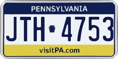 PA license plate JTH4753