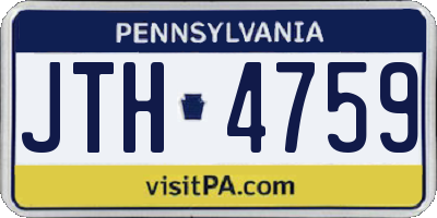 PA license plate JTH4759