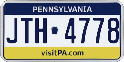 PA license plate JTH4778