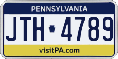 PA license plate JTH4789