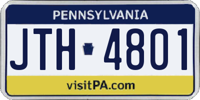 PA license plate JTH4801