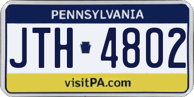 PA license plate JTH4802