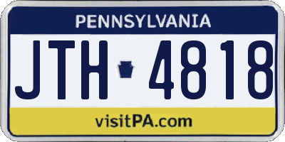 PA license plate JTH4818