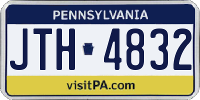 PA license plate JTH4832