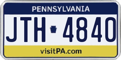 PA license plate JTH4840