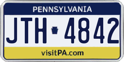 PA license plate JTH4842