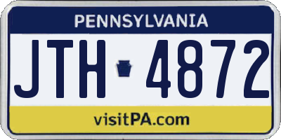 PA license plate JTH4872